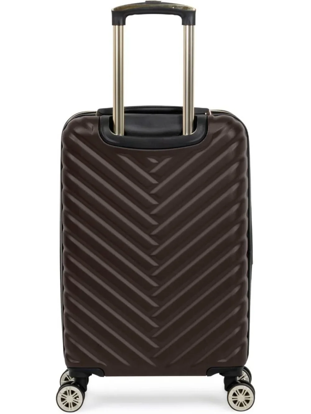 Lightweight Expandable Hardside Spinner Luggage, Chevron Design, 20-Inch, Brown